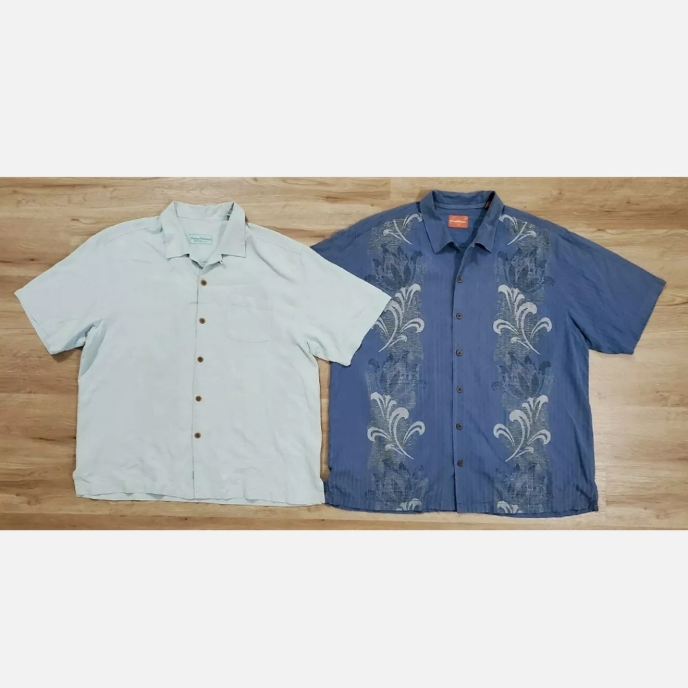Tommy Bahama Men Shirts Silk Lot of 2 Short Sleeve - Picture 1 of 4